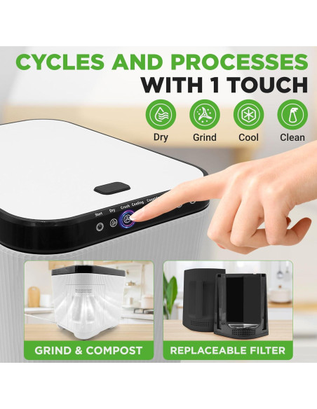 Contenedor de Compostaje NutriChef 3L Blanco - Sin Olores