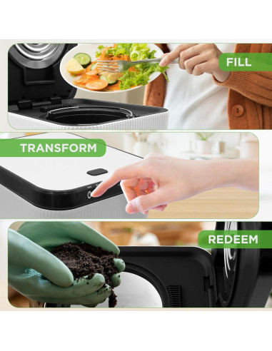 Contenedor de Compostaje NutriChef 3L Blanco - Sin Olores