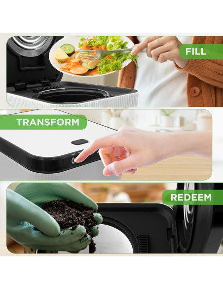 Contenedor de Compostaje NutriChef 3L Blanco - Sin Olores