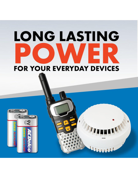 Baterías ACDelco Alcalinas 9V 4 Unidades - Vida Útil 7 Años