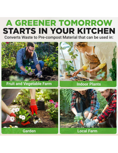 Contenedor de Compostaje NutriChef 3L Blanco - Sin Olores