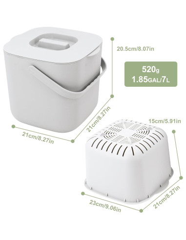 Cubo de Compostaje de Cocina Jaderlu 7L Blanco Moderno