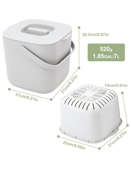 Cubo de Compostaje de Cocina Jaderlu 7L Blanco Moderno
