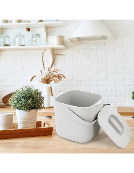 Cubo de Compostaje de Cocina Jaderlu 7L Blanco Moderno