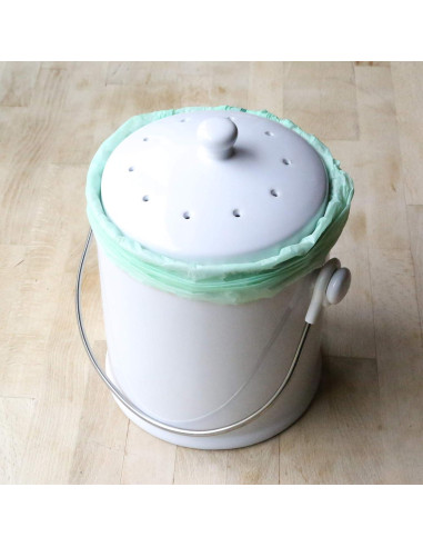 Bin de Compostaje Cerámica Natural Home 3,79L con Filtro
