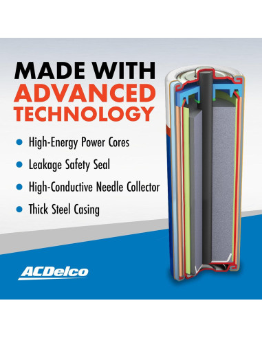 Baterías ACDelco Alcalinas 9V 4 Unidades - Vida Útil 7 Años