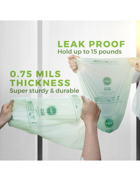 Bolsas Compostables ANECO 3 Galones 100 Unidades Extra Gruesas