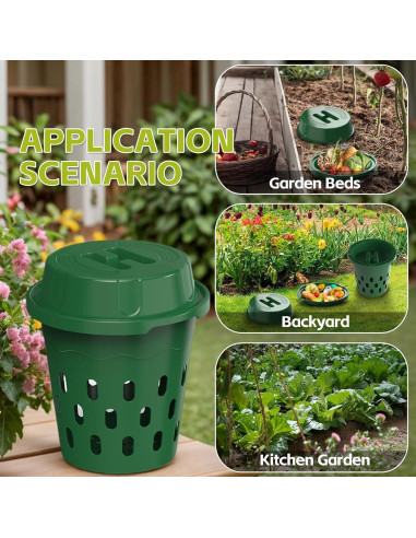 Compostador de Gusanos Inground TOP XIAN 8L 2 Paquetes Verde