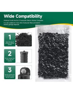 3 Paquetes 210g Filtros Carbón Activado FCFMY para Compostador 2