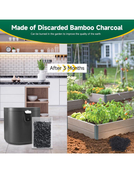 3 Paquetes 210g Filtros Carbón Activado FCFMY para Compostador