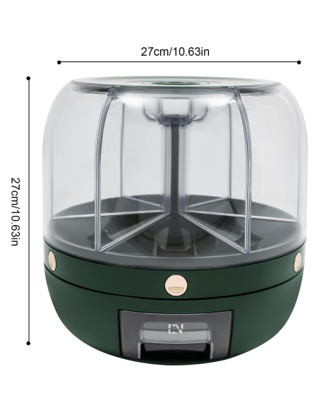 Dispensador de Granos TTOUOI 6 Compartimentos 5.91 kg Verde