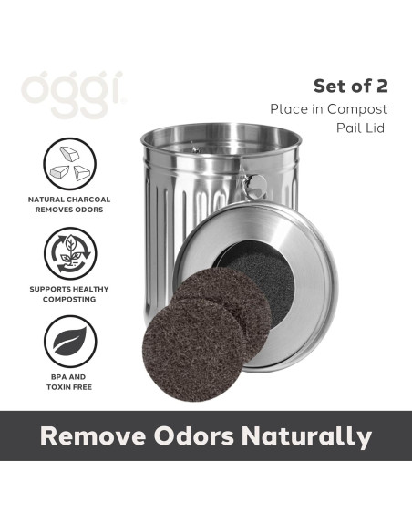 Juego de 2 Filtros de Carbón OGGI para Cubo de Compostaje