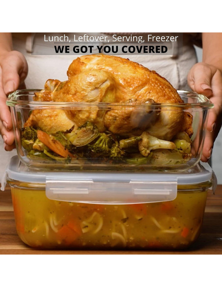 Recipientes de Almacenamiento de Vidrio Razab 8 Tazas 4 Piezas