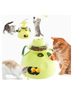 Juguete Interactivo para Gatos Beitophome 4 en 1 Verde
