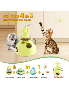 Juguete Interactivo para Gatos Beitophome 4 en 1 Verde 2
