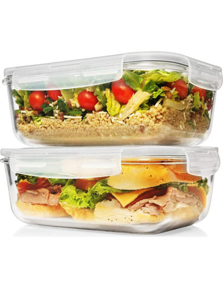 Recipientes de Almacenamiento de Vidrio Razab 8 Tazas 4 Piezas