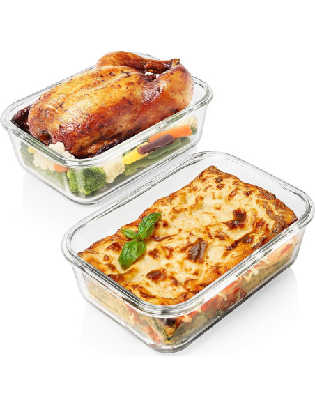 Recipientes de Almacenamiento de Vidrio Razab 8 Tazas 4 Piezas