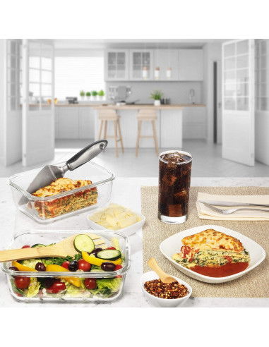 Recipientes de Almacenamiento de Vidrio Razab 8 Tazas 4 Piezas