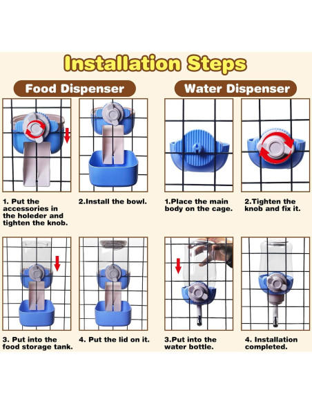 Comedero y Bebedero Automático Kathson para Conejos 1,09 kg