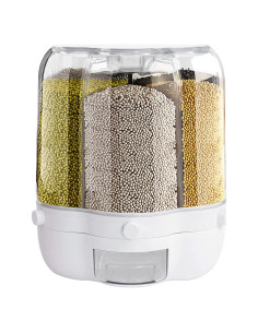 Dispensador de Alimentos 6 Compartimentos 12.5kg Blanco