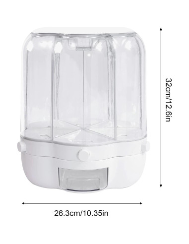 Dispensador de Alimentos 6 Compartimentos 12.5kg Blanco