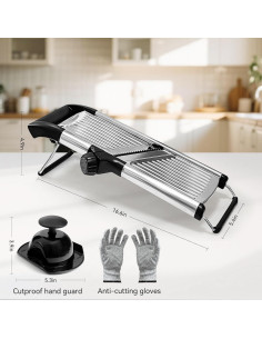 Cortador de Mandolina XAYCDEHN Acero Inoxidable Ajustable 0.99kg 2