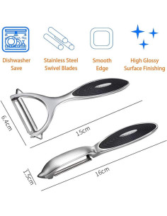 Peladores de Verduras y Frutas FUHUY - Acero Inoxidable 2PCS 2