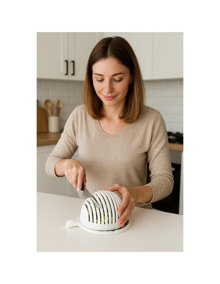 Cortador de Ensalada Multifuncional Dependable 23.5x17.8cm Blanco