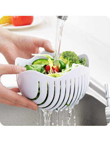 Cortador de Ensalada Multifuncional Dependable 23.5x17.8cm Blanco