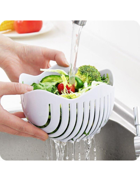 Cortador de Ensalada Multifuncional Dependable 23.5x17.8cm Blanco