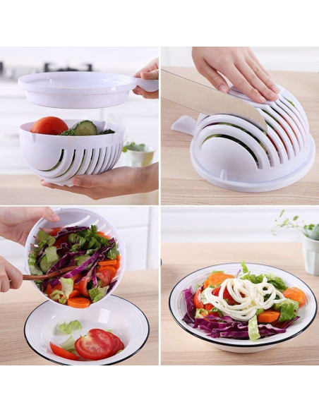 Cortador de Ensalada Multifuncional Dependable 23.5x17.8cm Blanco