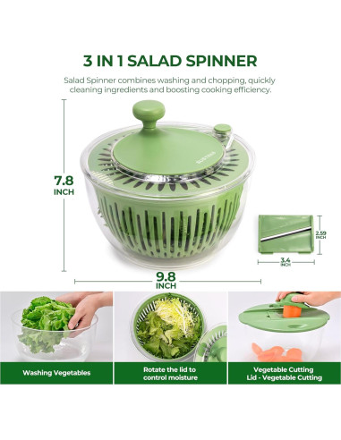 Escurridor de Ensalada SUSTEAS 4.5L con Colador y Rallador