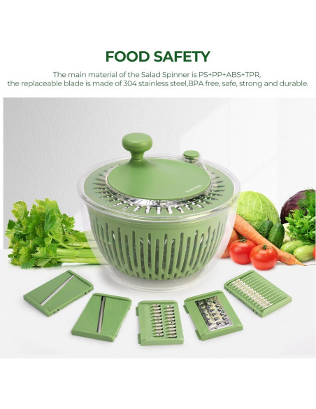 Escurridor de Ensalada SUSTEAS 4.5L con Colador y Rallador