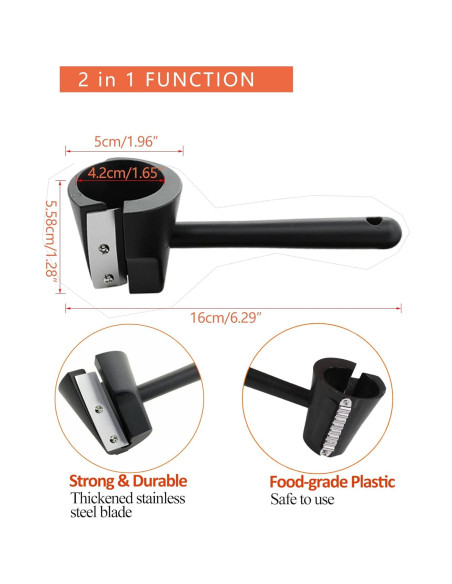 Cortador y pelador de zanahorias DAJOOEE negro plástico