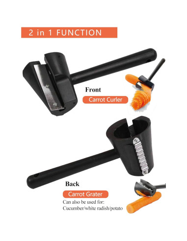 Cortador y pelador de zanahorias DAJOOEE negro plástico