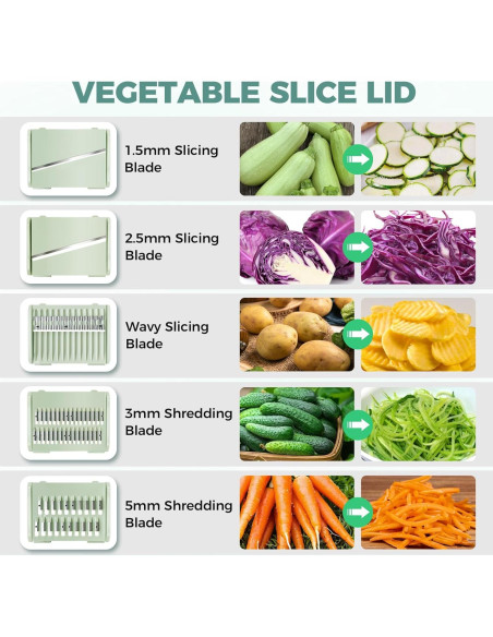 Airpro Ensaladera Grande 5.3L Verde Blanco con Cuchillas