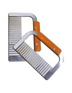 Cortador Crinkle Guardians 2 Piezas Acero Inoxidable Madera