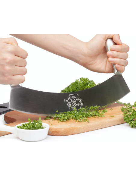 Cuchillo Mezzaluna 30,48 cm The Bold Bee + Jabón Gratis