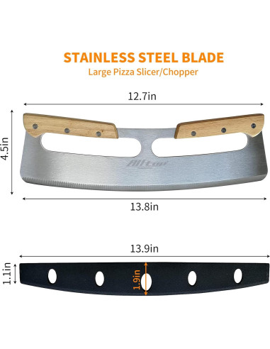 Cortador de Pizza ALLTOP Acero Inoxidable 35,56 cm Doble Mango