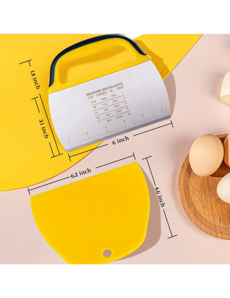 Raspador de Masa YGDZ 2 Pcs Acero Inoxidable y Plástico