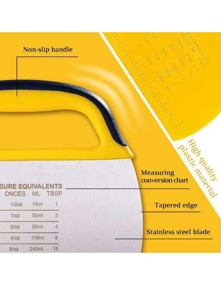 Raspador de Masa YGDZ 2 Pcs Acero Inoxidable y Plástico