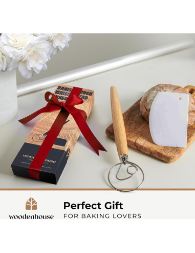 Batidor de Masa Danés Woodenhouse 33 cm Acero Inoxidable