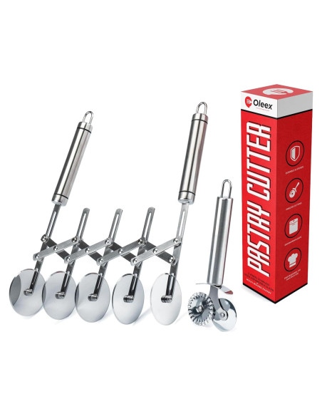 Juego de Cortadores de Masa Oleex 5 Ruedas Acero Inoxidable