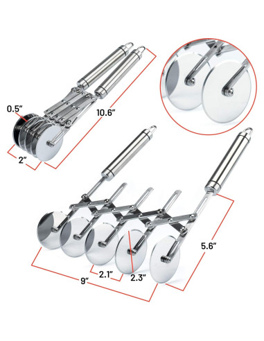 Juego de Cortadores de Masa Oleex 5 Ruedas Acero Inoxidable