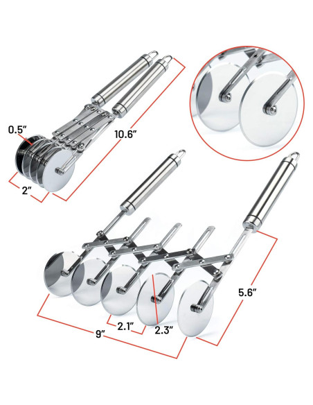 Juego de Cortadores de Masa Oleex 5 Ruedas Acero Inoxidable