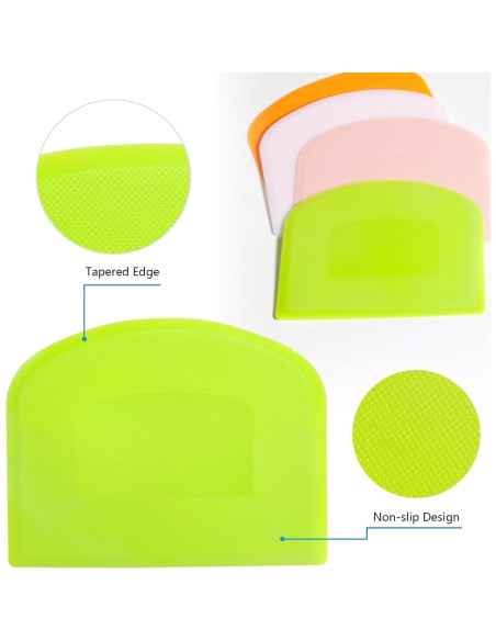 Cortador de Masa CEWIFO 5 Pcs Raspadores de Plástico PE