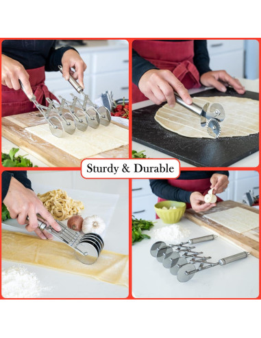 Juego de Cortadores de Masa Oleex 5 Ruedas Acero Inoxidable