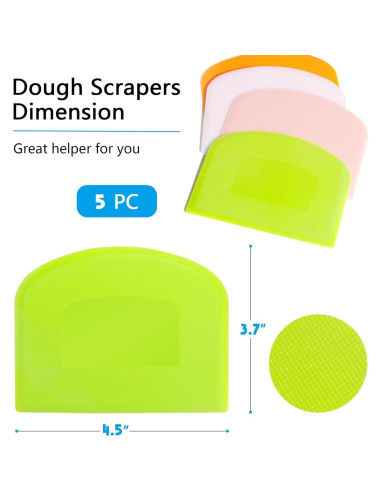 Cortador de Masa CEWIFO 5 Pcs Raspadores de Plástico PE
