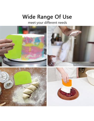 Cortador de Masa CEWIFO 5 Pcs Raspadores de Plástico PE