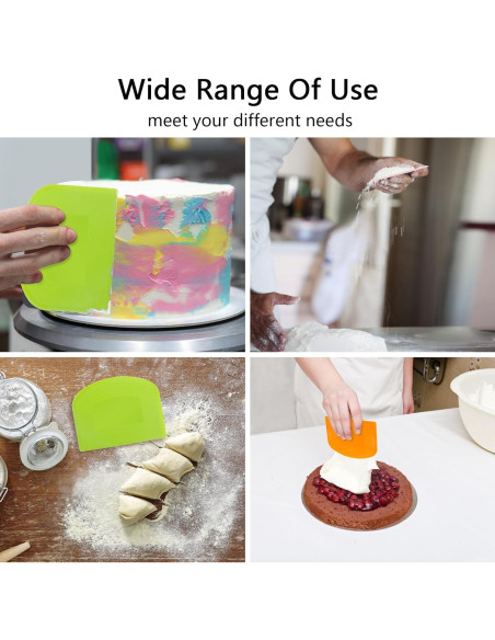 Cortador de Masa CEWIFO 5 Pcs Raspadores de Plástico PE